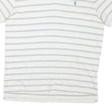 POLO RALPH LAUREN Mens White & Grey Striped Short Sleeve Polo Shirt XL Cotton