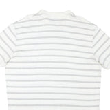 POLO RALPH LAUREN Mens White & Grey Striped Short Sleeve Polo Shirt XL Cotton
