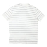 POLO RALPH LAUREN Mens White & Grey Striped Short Sleeve Polo Shirt XL Cotton