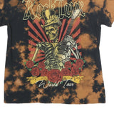 CHEMISTRY Womens Black & Brown Tie Dye Rock Tour Graphic T-Shirt L Short Sleeve