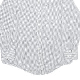 MONTGOMERY WARD Mens White & Black Patterned Shirt L Classic Long Sleeve Button