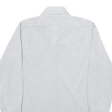 MONTGOMERY WARD Mens White & Black Patterned Shirt L Classic Long Sleeve Button