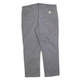 CARHARTT Mens Regular Fit Grey Workwear Trousers W34 L32 Cotton Blend Zip