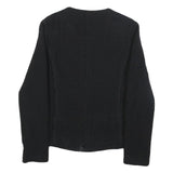 BRAX Womens Black Cotton Jacket S Woven Zip Front Minimalist Design