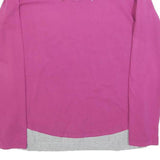 CHAMPION Womens Pink & Grey Cotton Blend Long Sleeve V-Neck Top M Layered Look