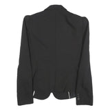 ZARA BASIC Womens Black Classic Jacket L Polyester Blend Button Plain