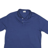 SCREEN MATES Mens Blue Short Sleeve Polo Shirt XL Cotton Blend Basic Casual