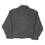 C.I.G Mens Grey Herringbone Double Breasted Jacket L Cotton Blend Button Closure