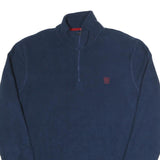 CHAPS Mens Blue Plain Pullover Crew Neck Basic Knit M Polyester Casual Jumper
