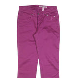 JECKERSON Womens Cotton Blend Purple Slim Straight Trousers W28 L28 Stylish