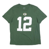NIKE Mens Green Green Bay Packers Rodgers Graphic T-Shirt L Short Sleeve Crew