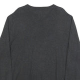 TOMMY HILFIGER Mens Black Plain V-Neck Basic Knit M Cotton Jumper Classic Fit
