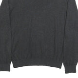 TOMMY HILFIGER Mens Black Plain V-Neck Basic Knit M Cotton Jumper Classic Fit