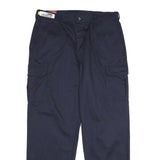 RED KAP Mens Polyester Blend Navy Blue Regular Cargo Trousers W36 L32 Workwear