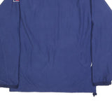 ADIDAS Mens Blue & White V-Neck Sweatshirt M Polyester Blend Sporty Pullover