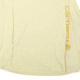 CARHARTT Mens Cream Sweatshirt Crew Neck L Logo Print Long Sleeve Casual