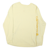 CARHARTT Mens Cream Sweatshirt Crew Neck L Logo Print Long Sleeve Casual