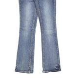 LIVE HARD Womens Slim Blue Denim Light Wash Jeans W30 L32 Stylish Contrast