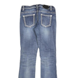 LIVE HARD Womens Slim Blue Denim Light Wash Jeans W30 L32 Stylish Contrast