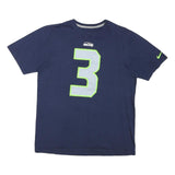 NIKE Mens Blue Seattle Seahawks Wilson Graphic T-Shirt L Short Sleeve Crew Neck