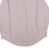 TOMMY HILFIGER Mens Red & White Check Shirt XL Classic Button-Down Collar Long