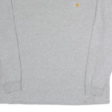 CARHARTT Mens Grey Long Sleeve Crew Neck Cotton Blend T-Shirt XL Workwear Casual