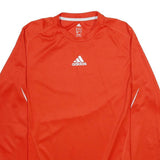 ADIDAS Mens Red Long Sleeve Crew Neck Graphic T-Shirt M Sportswear