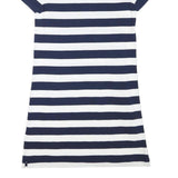 POLO RALPH LAUREN Womens Navy & White Striped Polo Dress Cotton Blend Short
