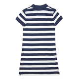 POLO RALPH LAUREN Womens Navy & White Striped Polo Dress Cotton Blend Short
