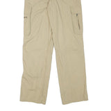 COLONIAL Mens Regular Beige Cargo Trousers W32 L33 Polyester Blend Zip Pockets
