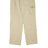 COLONIAL Mens Regular Beige Cargo Trousers W32 L33 Polyester Blend Zip Pockets