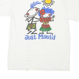 HANES Mens White Just Maui'a Graphic T-Shirt M Short Sleeve Crew Neck Summer
