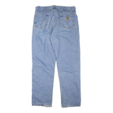 CARHARTT Mens Blue Regular Fit Straight Leg Denim Light W35 L33 Zip Lined Jeans