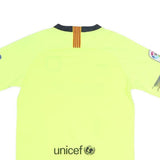 NIKE Mens Yellow FC Barcelona Football Shirt XL Short Sleeve V-Neck LaLiga