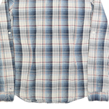 TOMMY HILFIGER Womens Blue & Cream Checked Shirt L Studded Shoulders Casual