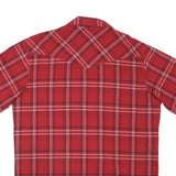WRANGLER Mens Red Check Shirt L Short Sleeve Button Up Cotton Blend