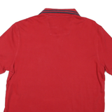 NAUTICA Mens Red & Navy Short Sleeve Plain L Cotton Classic Polo Shirt
