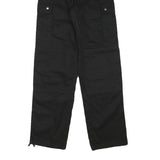 Mens Black Regular Fit Cotton Blend Cargo Style Trousers W29 L32 Functional