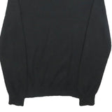 POLO RALPH LAUREN Mens Black Jumper Plain V-Neck Basic Knit S Cotton Pullover