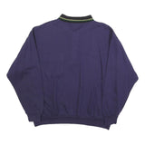 LA GRENOUILLE Mens Blue Polo Collar XL Sweatshirt Cotton Blend Pocket Detail