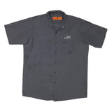 RED KAP Mens Black Workwear Button Shirt L Cotton Blend Short Sleeve