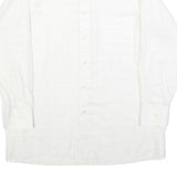 CLINE & CO Mens White Patterned Cotton Blend Shirt M Classic Button Up Long