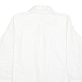 CLINE & CO Mens White Patterned Cotton Blend Shirt M Classic Button Up Long