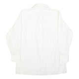 CLINE & CO Mens White Patterned Cotton Blend Shirt M Classic Button Up Long