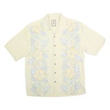 JAMAICA JAXX Mens Cream Silk Hawaiian Shirt S Floral Pattern Lightweight