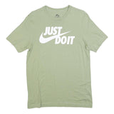 NIKE Mens Green Just Do It Graphic T-Shirt M Short Sleeve Crew Neck Cotton Blend