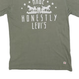 LEVI'S Mens Green Graphic T-Shirt S Short Sleeve Crew Neck Cotton Blend