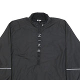 NIKE Womens Black Zip Jacket M Polyester Plain Sporty Reflective Trim
