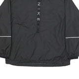 NIKE Womens Black Zip Jacket M Polyester Plain Sporty Reflective Trim