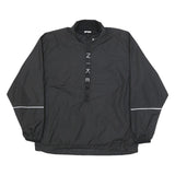 NIKE Womens Black Zip Jacket M Polyester Plain Sporty Reflective Trim